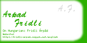 arpad fridli business card